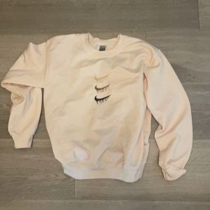 Tan Nike swoosh embroidered sweatshirt